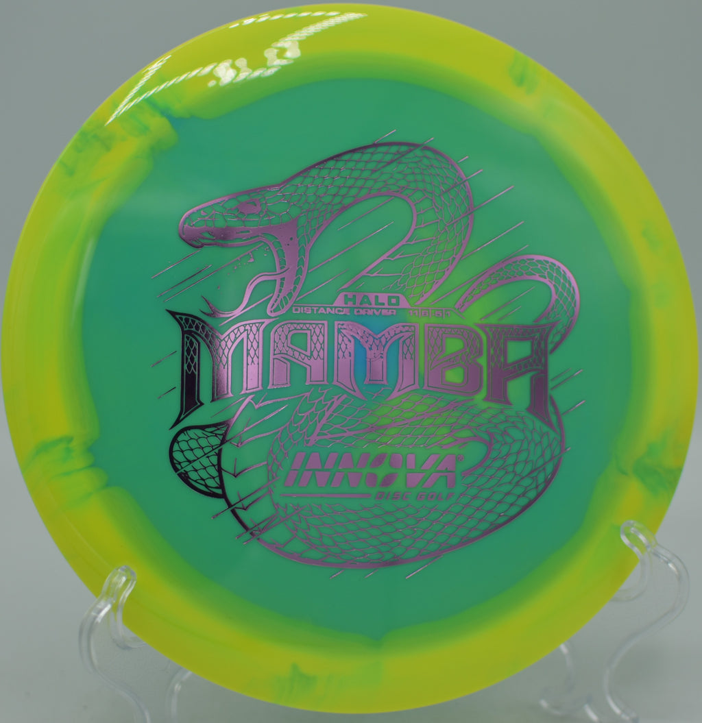 Innova Halo Star Mamba ripping smooth distance lines at The Toboggan Disc Golf Course in Milford, Michigan.