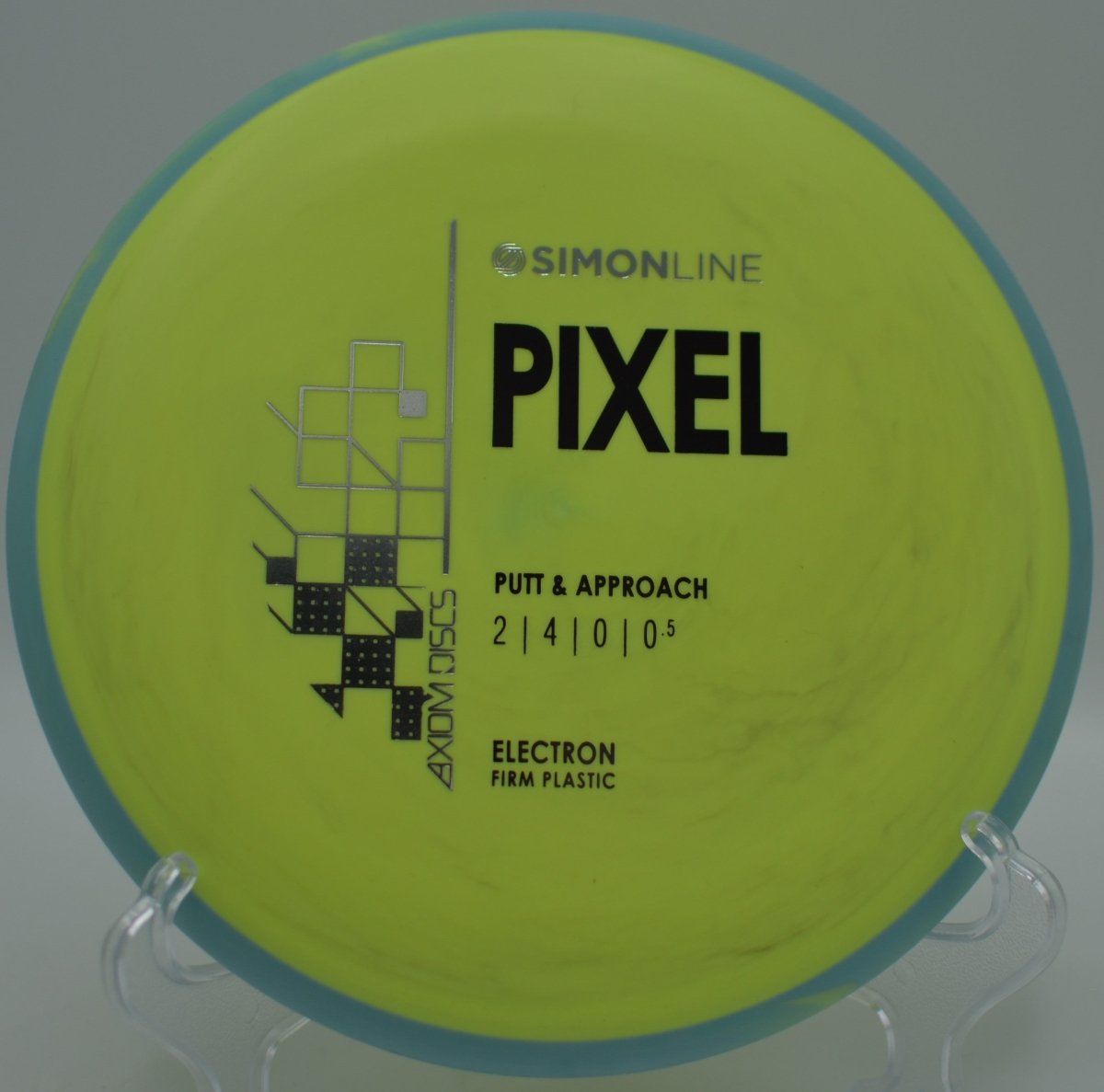 Electron Firm Pixel putter staged for a circle-1 putt at Kenwood Trails Disc Golf Course in Lakeville, Minnesota