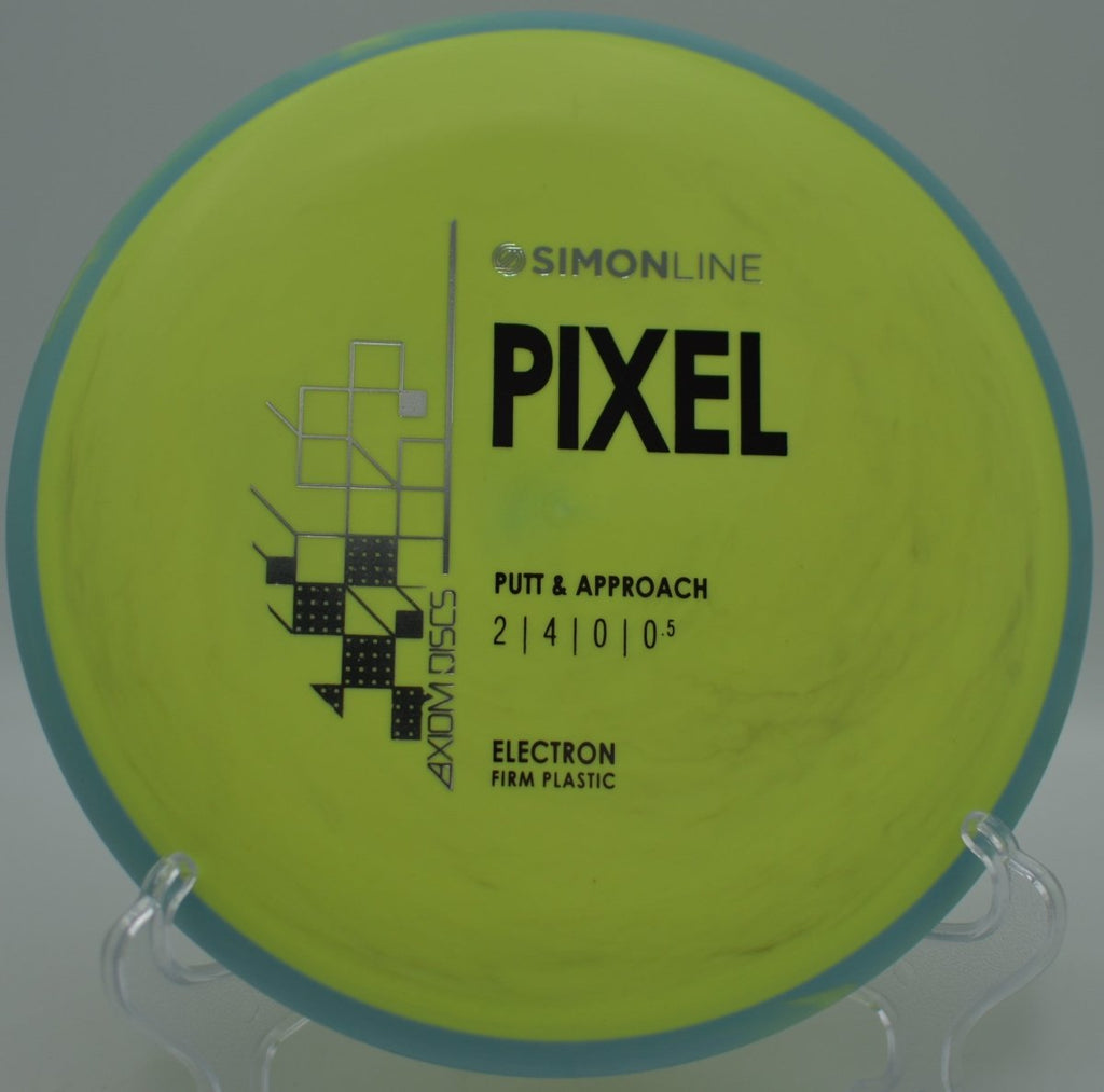 Electron Firm Pixel putter staged for a circle-1 putt at Kenwood Trails Disc Golf Course in Lakeville, Minnesota