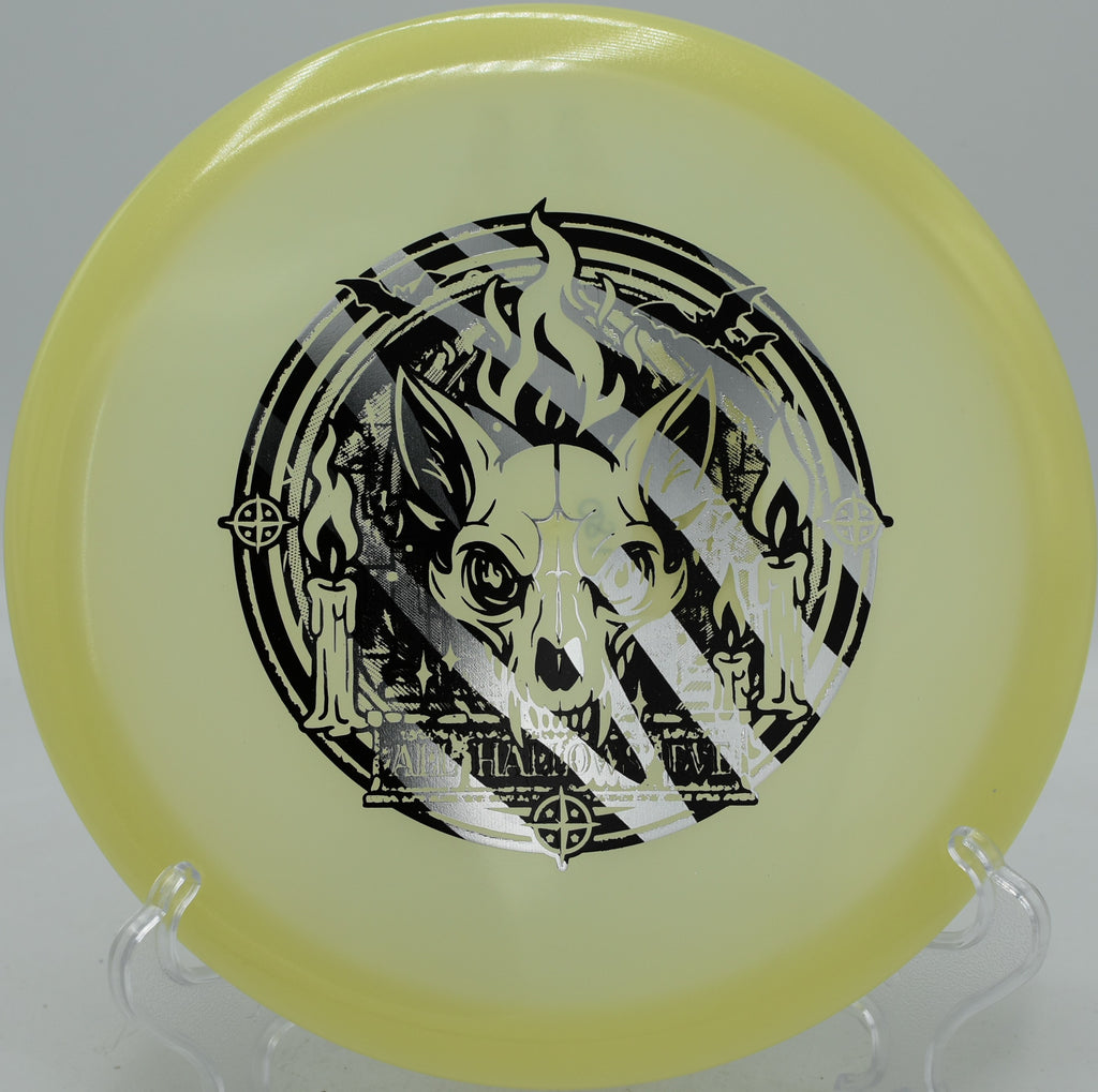 Innova Proto-Glow Champion Fox straight midrange carving gaps at Buckhorn Disc Golf Course in New Hill, North Carolina.