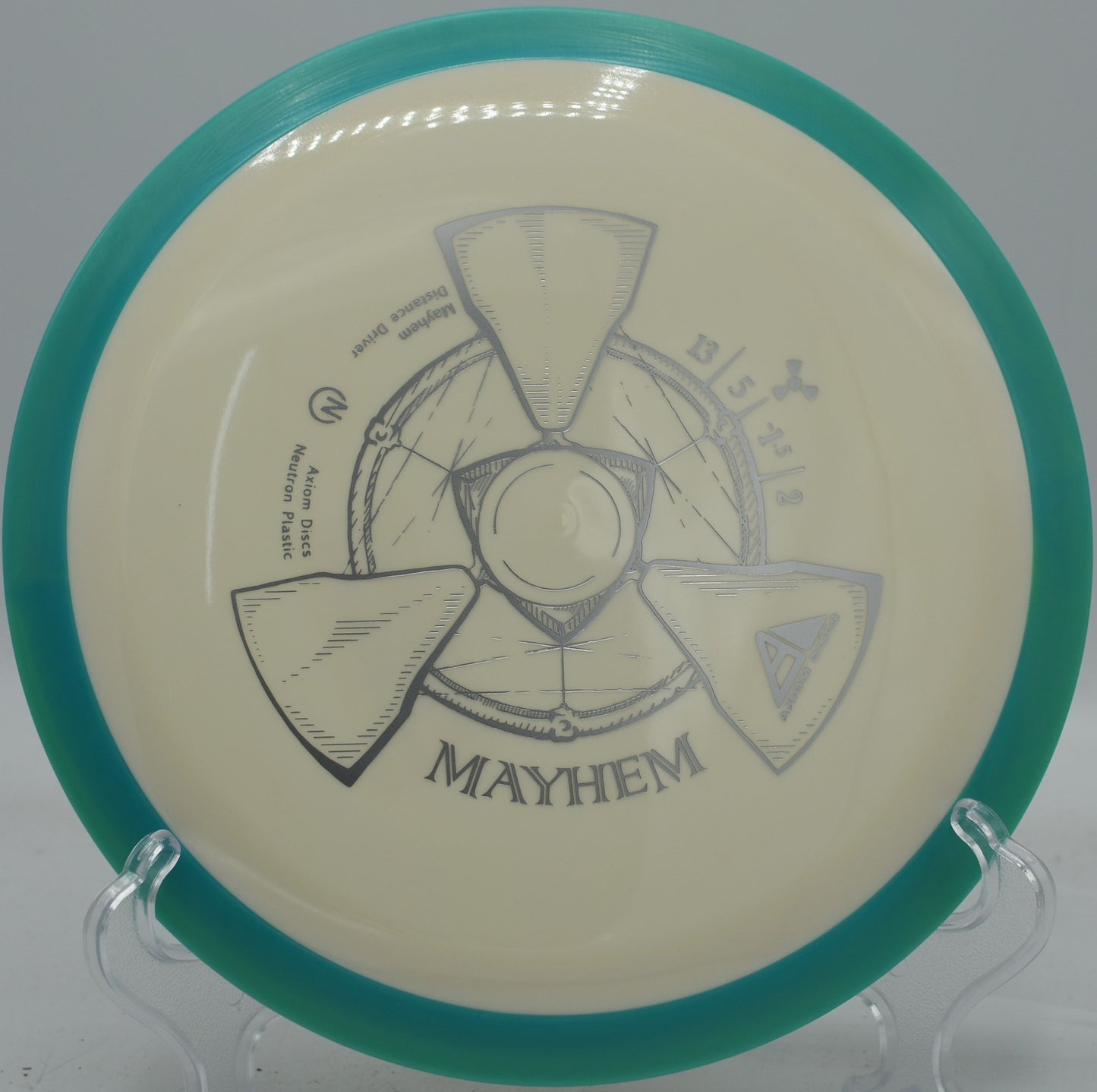 Tight hyzer-flip line with the Neutron Mayhem threading through a low ceiling at Nevin Park.

