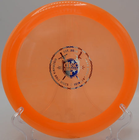 C-Line DDx (Innova Made / Embossed) Discmania Shield Stamp distance driver ripping a long, controlled S-flight at Eagles Crossing Disc Golf Course in Hawk Point, Missouri, delivering high-speed glide, balanced stability, and a dependable late fade for powerful, accurate disc golf drives