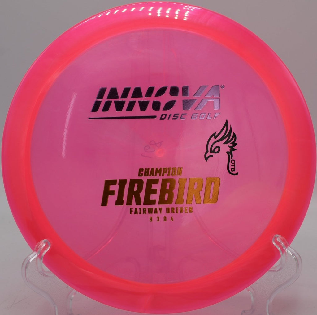 FAF Luster Champion Firebird disc golf driver navigating a championship fairway at New London Tech Disc Golf Course, New London, Minnesota