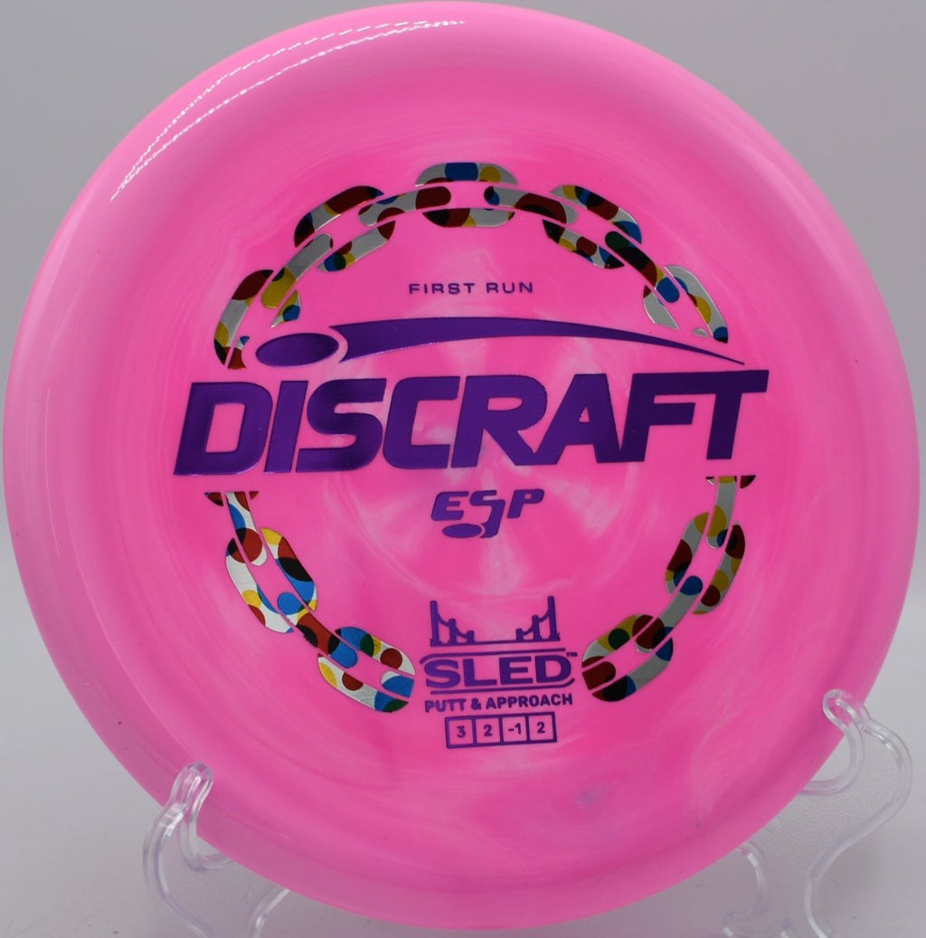 ESP First Run Sled accurate straight approach disc at Lake Olmstead Disc Golf Course in Augusta, Georgia