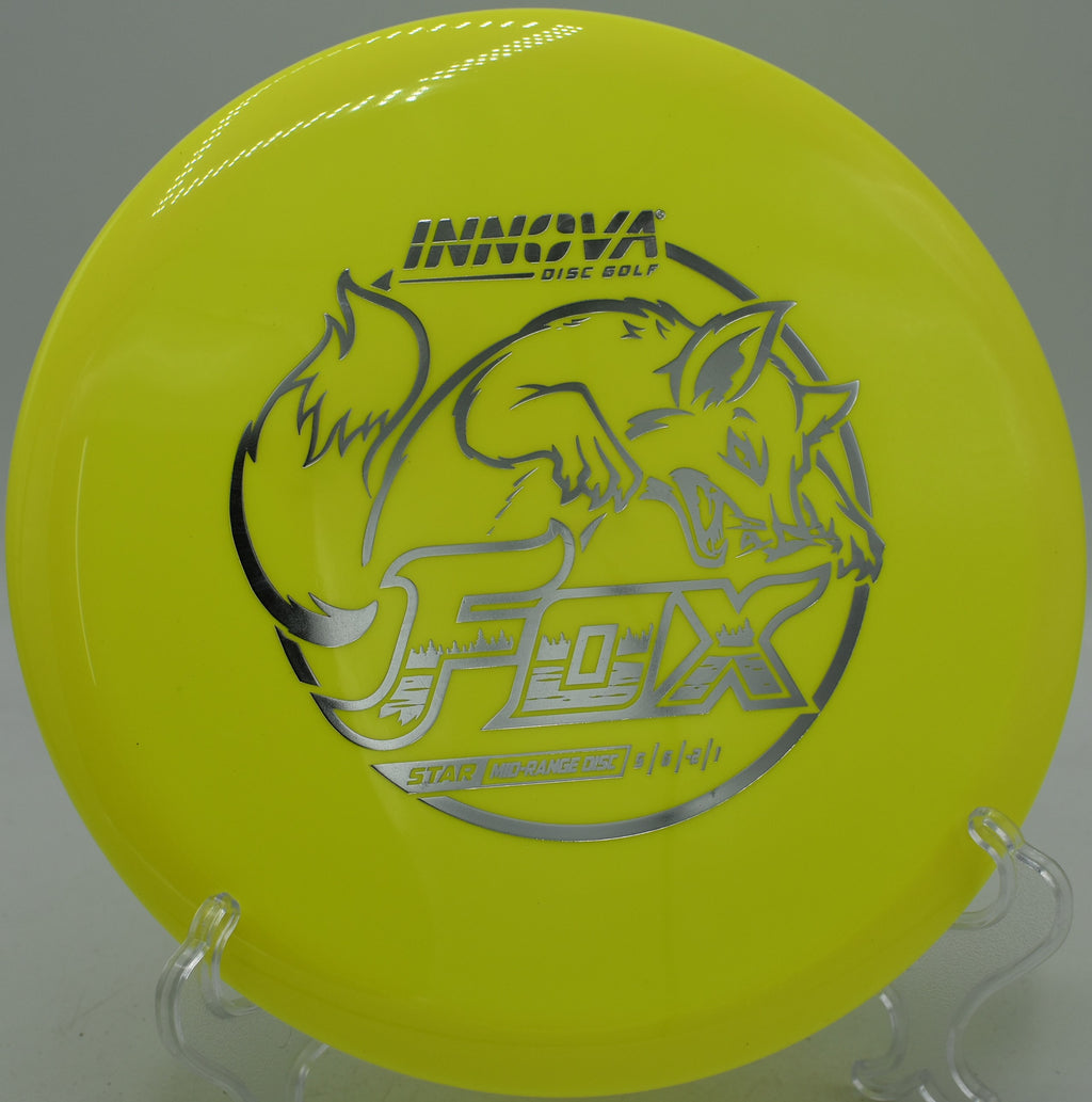 Innova Star Fox consistent midrange hyzer settling flat at Kensington Toboggan Disc Golf Course in Milford, Michigan.