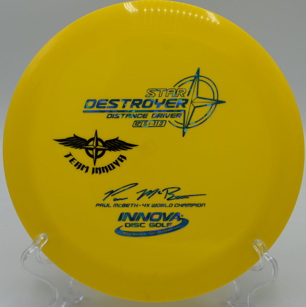 STAR DESTROYER 4X PAUL MCBETH (EMBOSSED TEAM STAMP) disc golf disc, featuring a collectible embossed stamp, perfect for power throws, available nationwide and in Tampa, FL.
