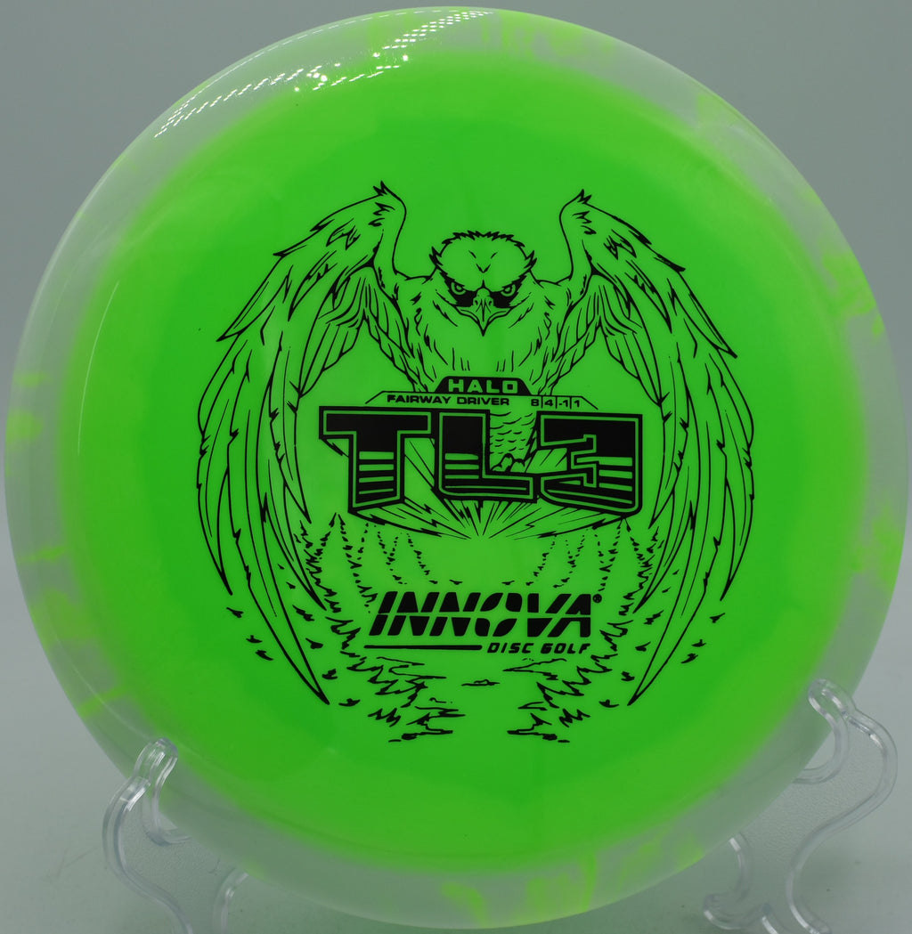 Innova Halo Star TL3 fairway driver carving a straight control shot at Maple Hill Disc Golf Course in Leicester, Massachusetts
