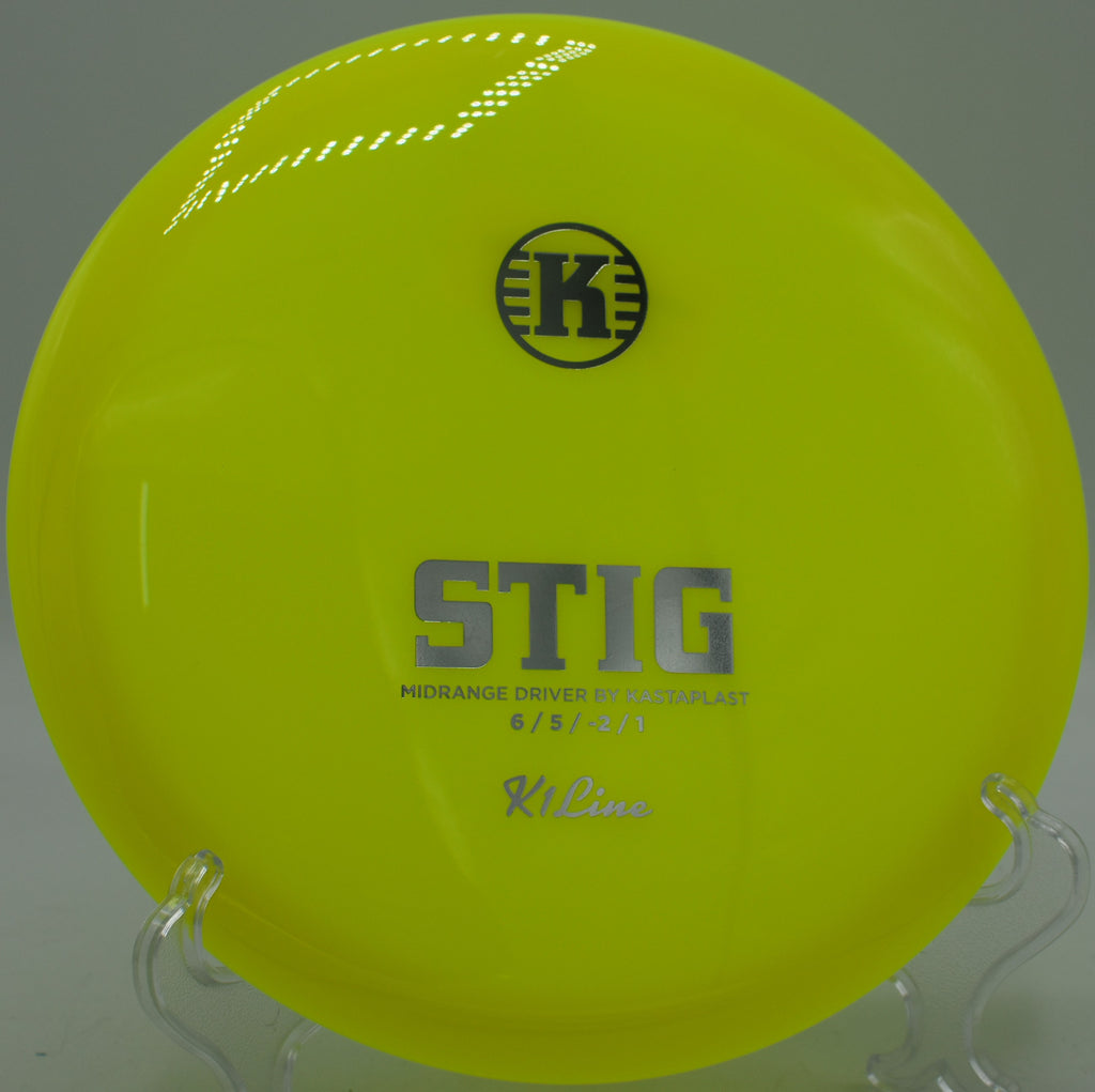 Kastaplast K1 Stig resting on trimmed grass at Moraine State Park in Portersville, Pennsylvania, with a smooth profile and neutral flight.

