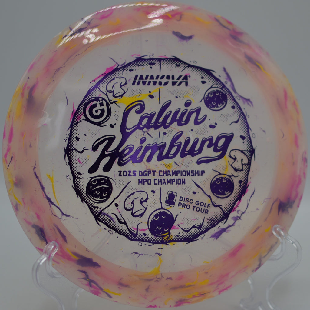 Party Time Destroyer carving a controlled S-turn flight at Palm Bay Regional Park Disc Golf Course in Palm Bay, Florida.