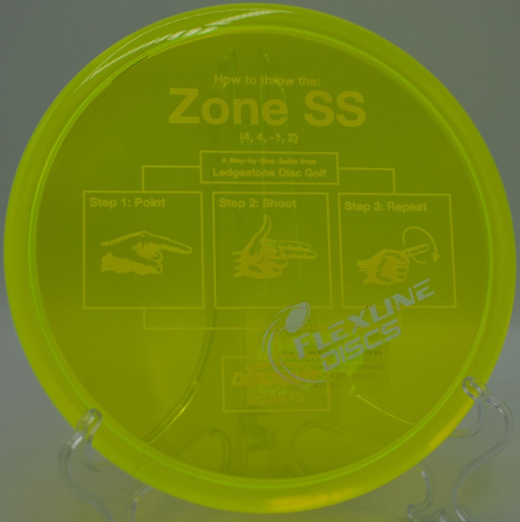 CryZtal FLX Zone SS putter flying straight on a finesse forehand at Washington Park Disc Golf Course in Albany, New York