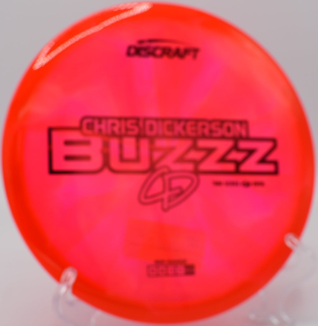 Action shot of a player flicking a Z Swirl Buzzz into a headwind at Emporia Country Club.

