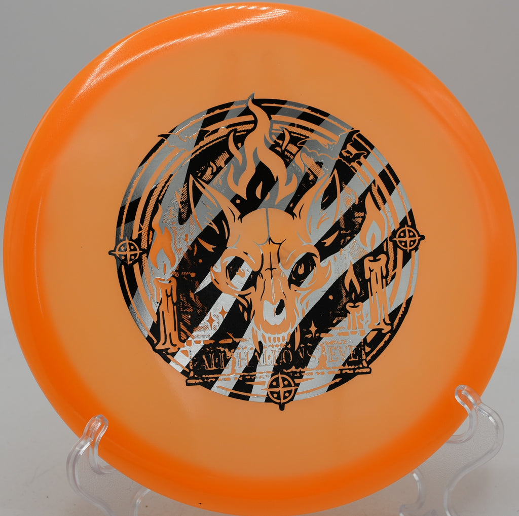 Champion Proto Glow Fox fairway driver thrown on a glide-heavy turnover at Token Creek Disc Golf Course in Madison, Wisconsin