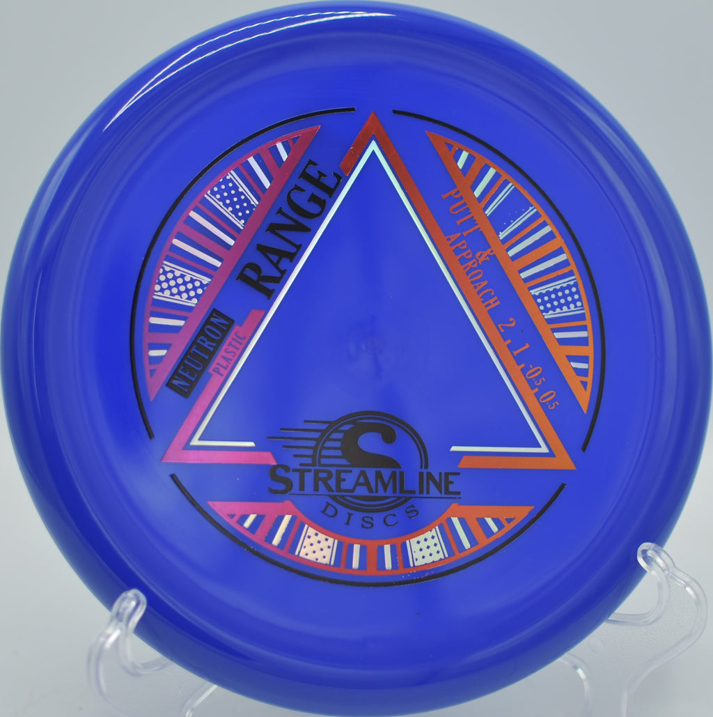 Streamline Neutron Range glowing under daylight at Veterans Park Disc Golf Course in Arlington, Texas.