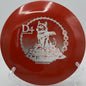Factory Second Prodigy D1 500 Plastic launching on a power flex line at Glenwood Springs Disc Golf Course, Colorado.