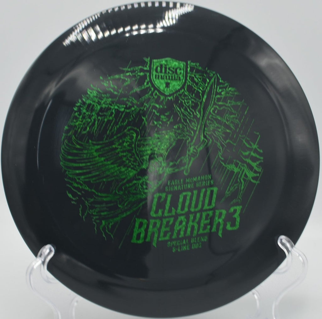 Cloud Breaker 3 max-distance backhand with strong finishing fade at Eagles Crossing Disc Golf Course in Hawk Point, Missouri