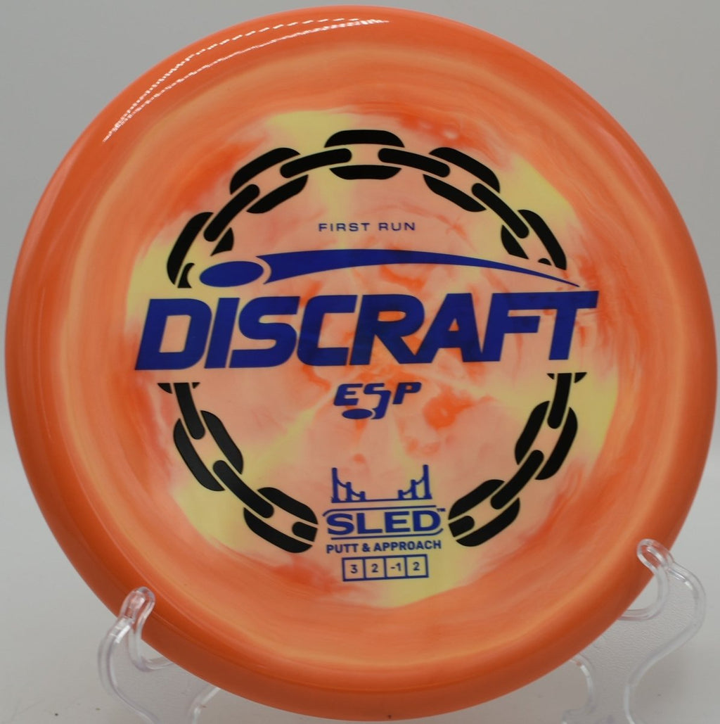 ESP First Run Sled finesse putter drive through tunnel at Dolese Youth Park Disc Golf Course in Oklahoma City, Oklahoma