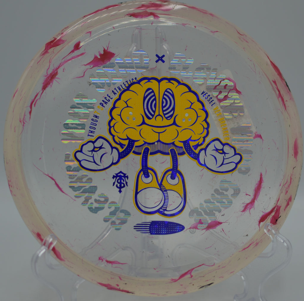 Player watching their Breaker Vessel glide through the woods at Orange Crush Disc Golf Course in Fairmont, West Virginia.