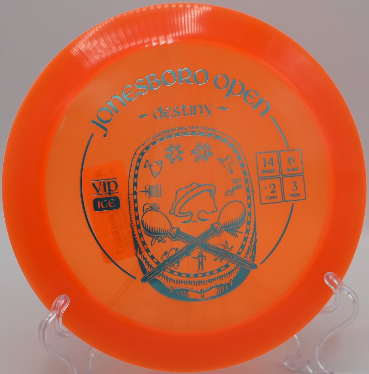 VIP Ice Destiny long open fairway drive at Trophy Club Disc Golf Course in Trophy Club, Texas
