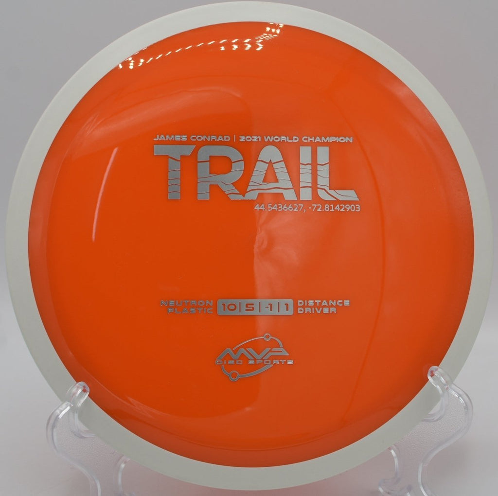 Neutron Trail glide-heavy flex shot at Cold Brook Park Disc Golf Course in Climax, Michigan
