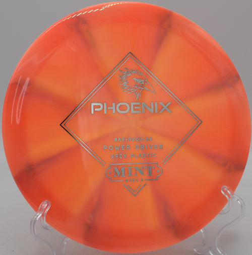 Mint Discs Phoenix in Apex Swirl plastic flying a reliable hyzer at Idlewild Disc Golf Course in Burlington, Kentucky