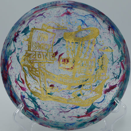 Discraft Zone overstable upshot fighting headwind at Maple Hill Disc Golf Course in Leicester, Massachusetts