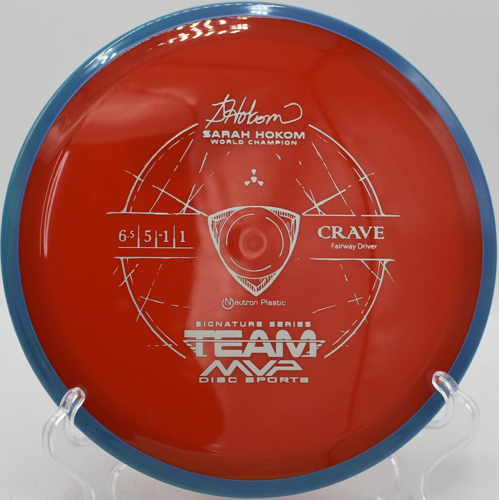Neutron Crave released on a smooth backhand turnover drive at Blue Ribbon Pines Disc Golf Course in East Bethel, Minnesota.
