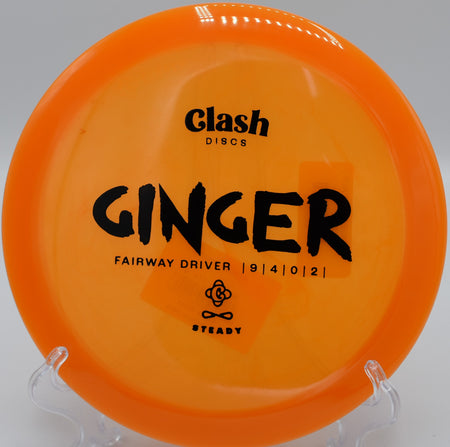 Steady Ginger holding a controlled hyzer line on Hole 5 at Sunset Park Disc Golf Course, Las Vegas, Nevada.
