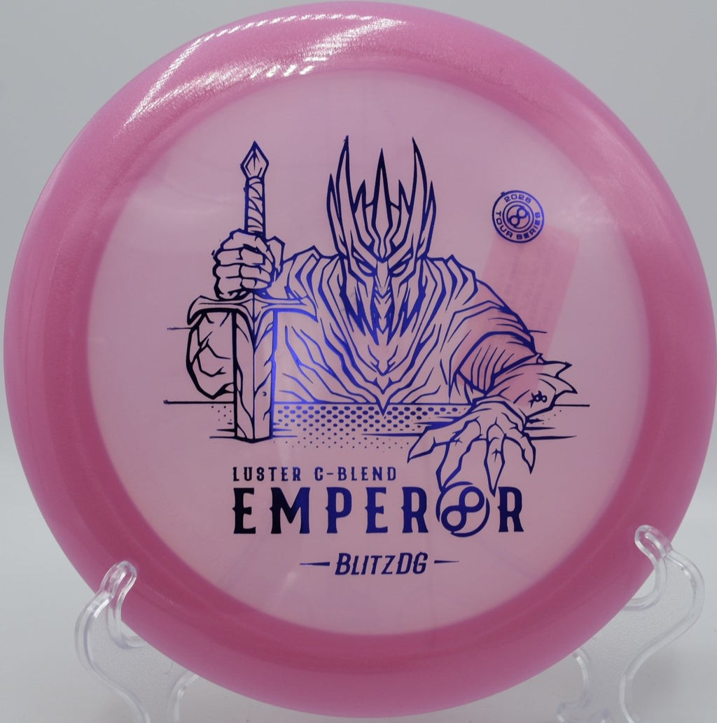 Luster C-Blend Emperor driver holding a straight power line at Beaver Ranch Disc Golf Course in Conifer, Colorado