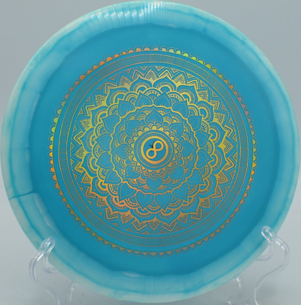 Halo S-Blend Slab X-Out Infinite Discs flat-top driver smashing headwind shots at Idlewild Disc Golf Course in Burlington, Kentucky.