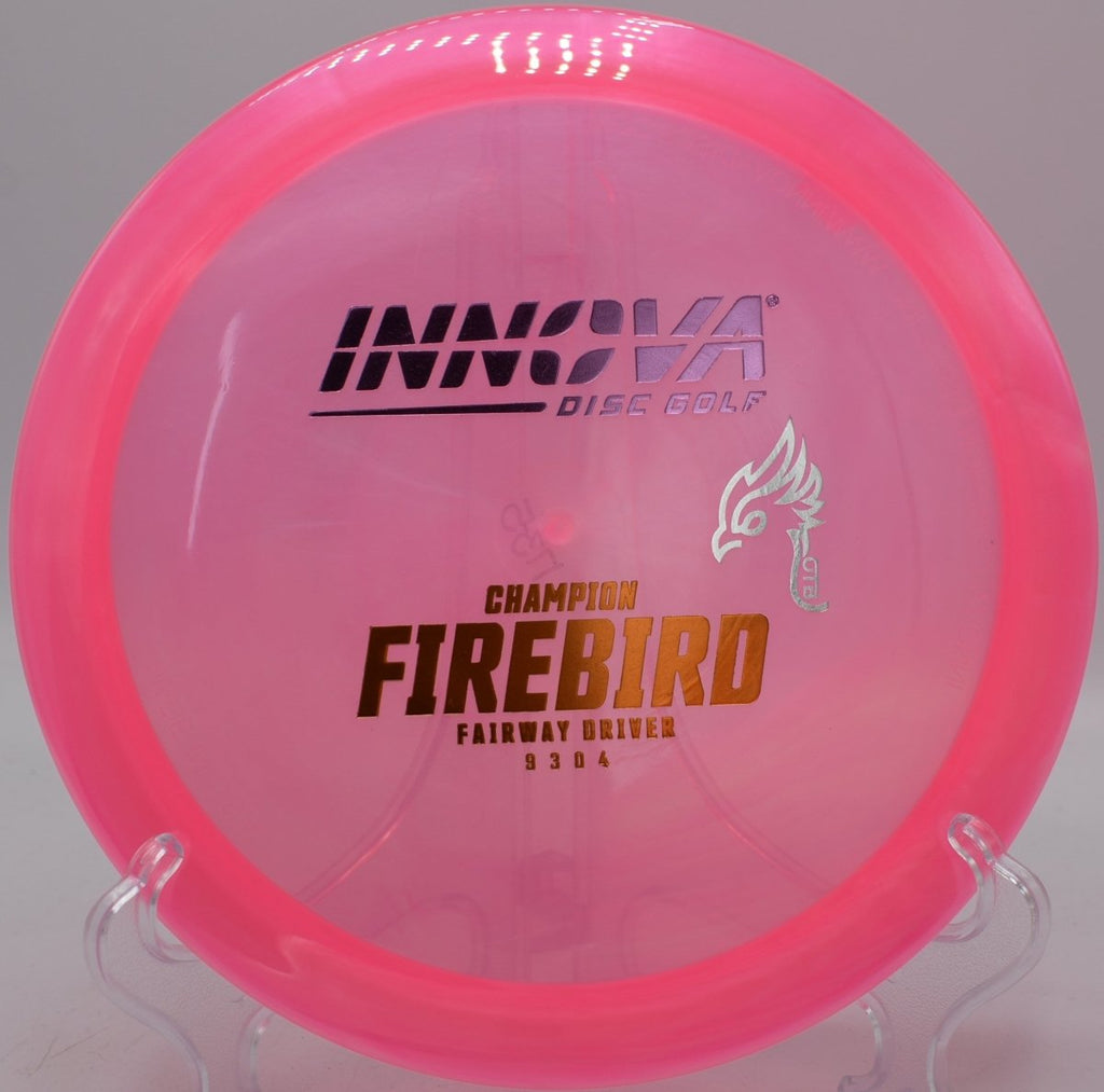 FAF Luster Champion Firebird disc golf driver throwing a powerful flex line at Cedarock Disc Golf Course, Burlington, North Carolina