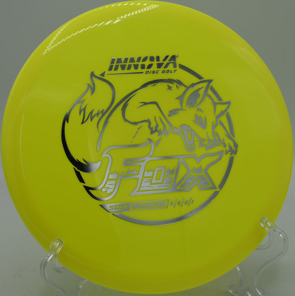 Star Fox Innova midrange carving midrange turnovers at Sabattus Disc Golf Course in Sabattus, Maine.