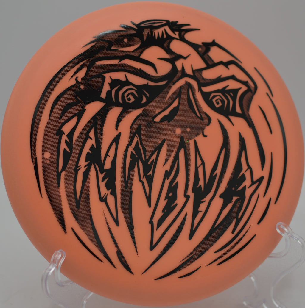 Innova Halloween Nexus Proto Glow Aviar carving a short flick at Rollin Ridge Black Course in Reedsville, Wisconsin.
