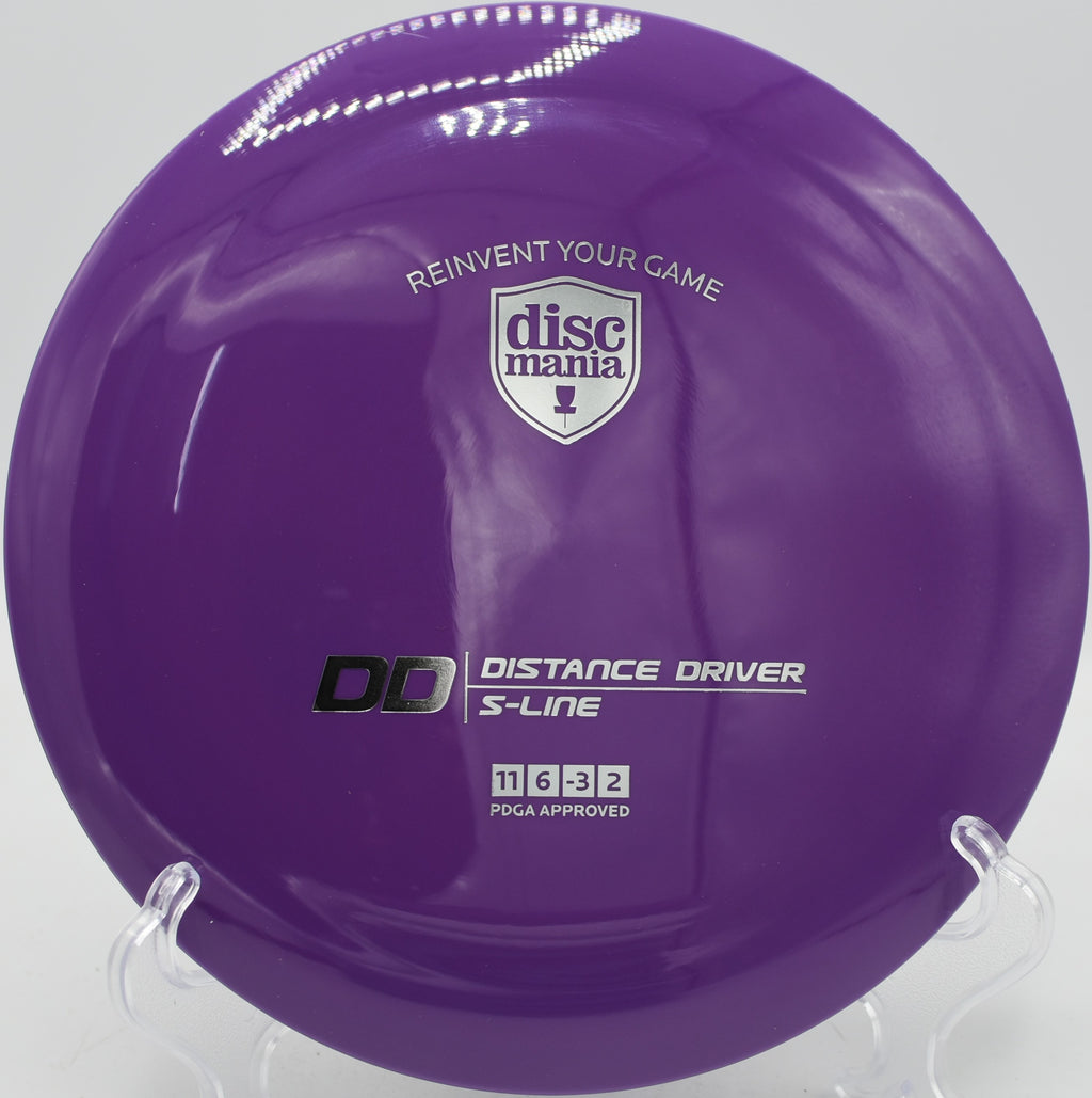 S-Line DD Discmania distance driver carving controlled hyzer flips at Moraine State Park Disc Golf Course in Portersville, Pennsylvania.