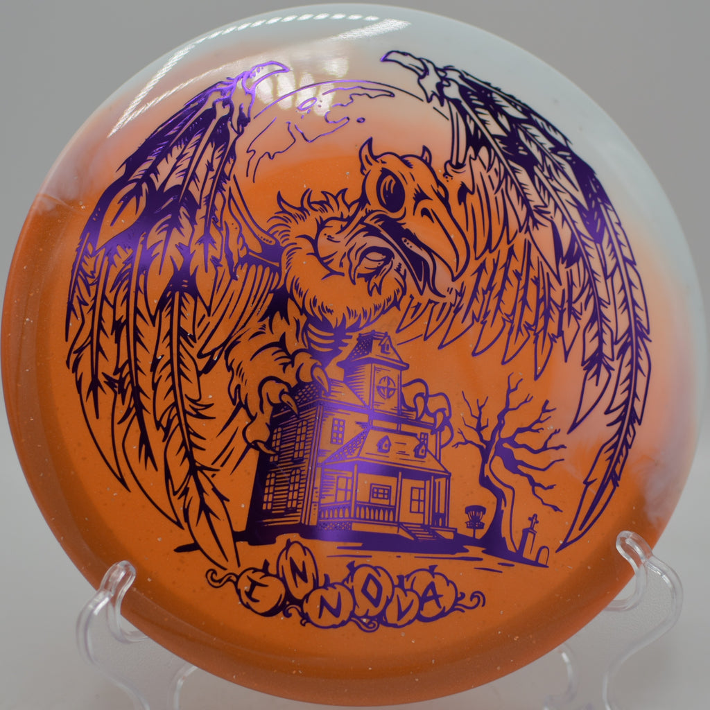 Halloween Duo Roc3 thrown with control at Creekside Disc Golf Course in Salt Lake City, Utah.