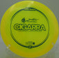 Discraft Cigarra held in forehand grip before a turnover drive at Creekside DGC in Salt Lake City, Utah


