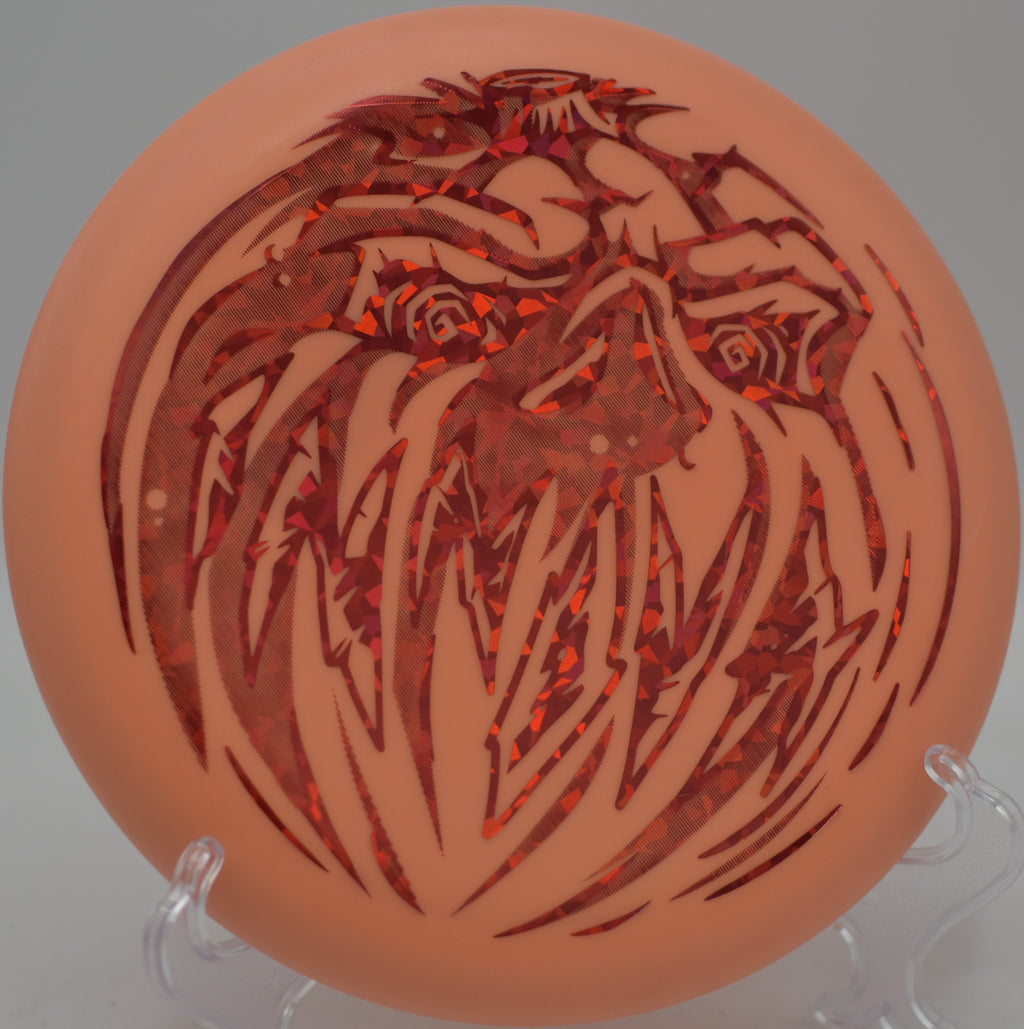 Halloween Nexus Proto Glow Aviar glowing seasonal stamp at Sabattus Disc Golf Course in Sabattus, Maine.