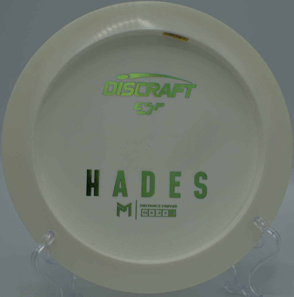 ESP Hades holding a perfect turnover flight through tree-lined fairways at Silver Mountain Disc Golf Course in Whitefish, Montana.