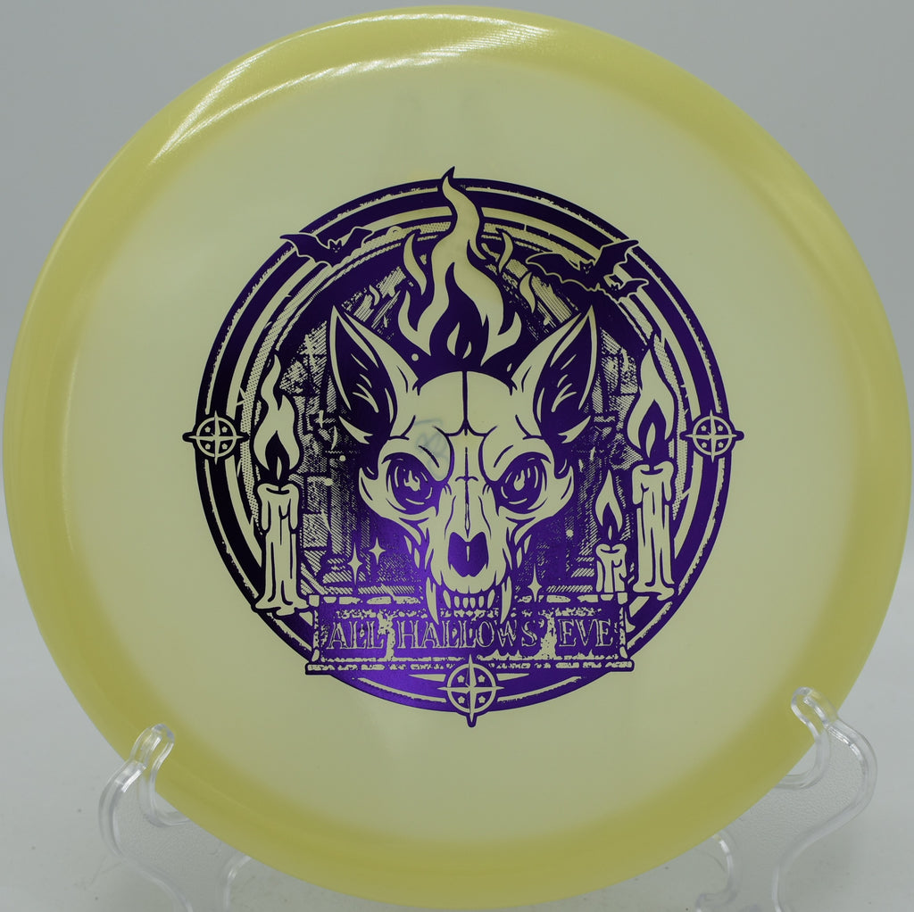 Proto-Glow Champion Fox Innova versatile midrange bombing throws at Reservoir Hill Disc Golf Course in Pagosa Springs, Colorado.