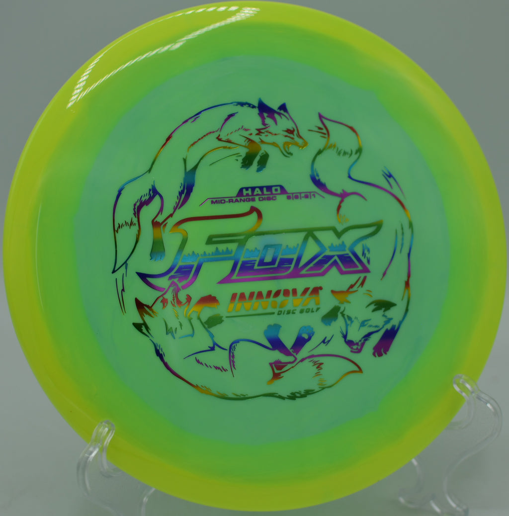 Innova Halo Star Fox released flat for a turnover line at Fountain Hills Disc Golf Course in Fountain Hills, Arizona.