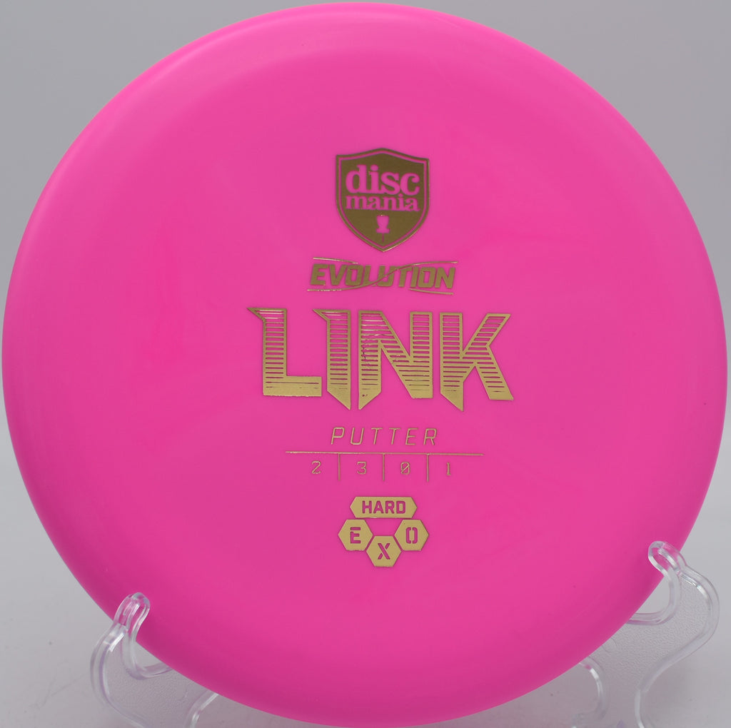 Discmania Exo Hard Link beaded putter holding a straight release at Water Works Park Disc Golf Course in Kansas City, Missouri.
