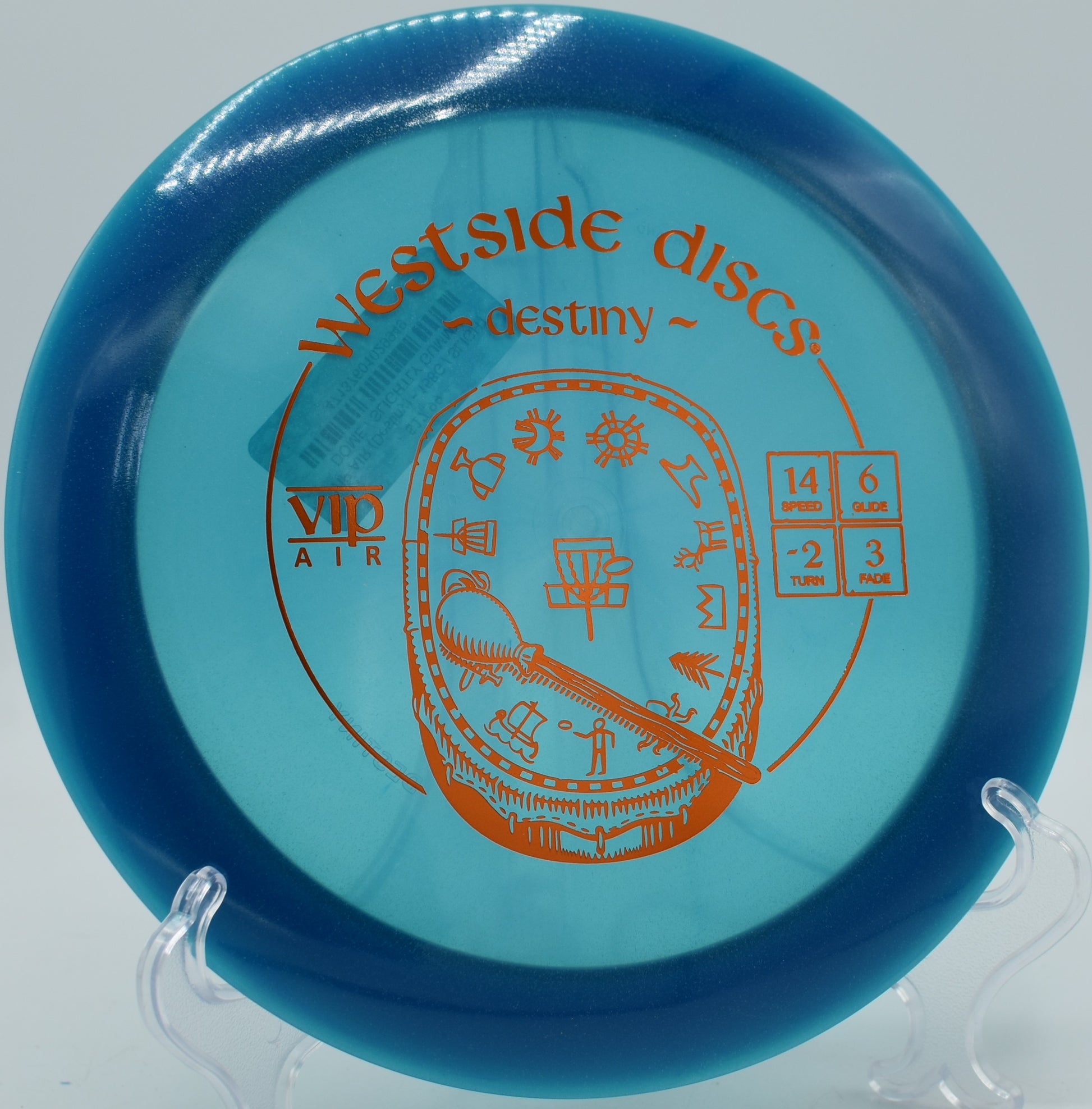 Westside Discs VIP Air Destiny soaring down an open fairway at Blue Ribbon Pines in East Bethel, Minnesota, built for maximum distance with lightweight speed.

