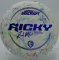 Ricky Wysocki Signature Line Jawbreaker Focus putter floating on a straight approach line at Maple Hill Disc Golf Course in Leicester, Massachusetts.