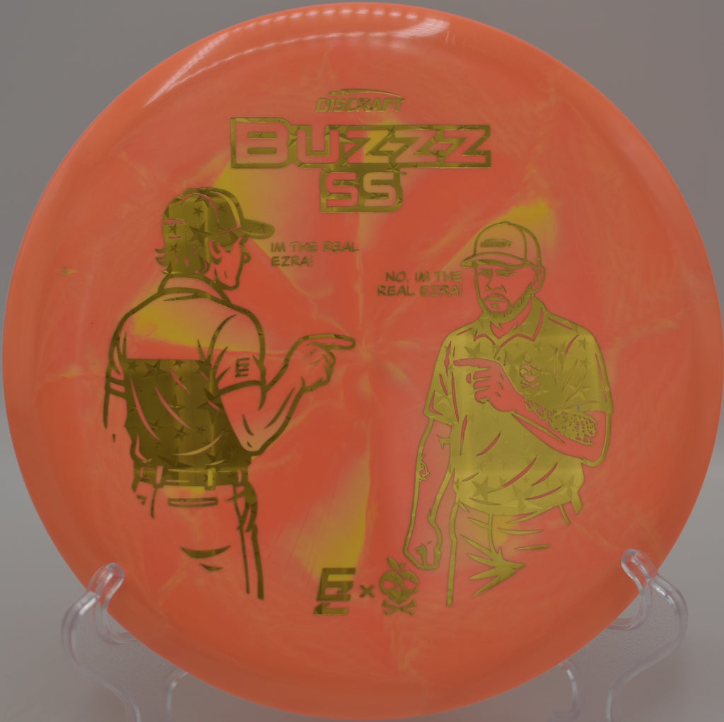 ESP Buzzz SS gliding between maples at Moraine Lakeview Disc Golf Course in Pennsylvania.
