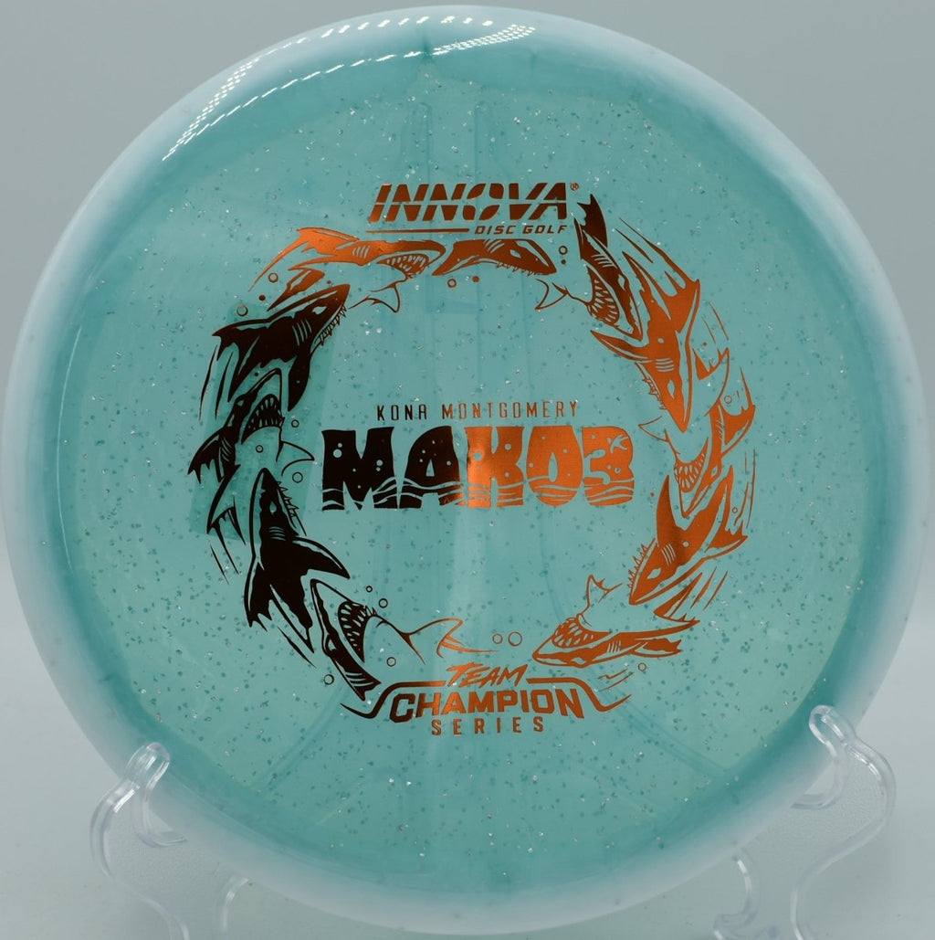Innova Halo Champion Metal Flake Mako3 midrange flying true at Golden Gate Park Disc Golf Course in San Francisco California