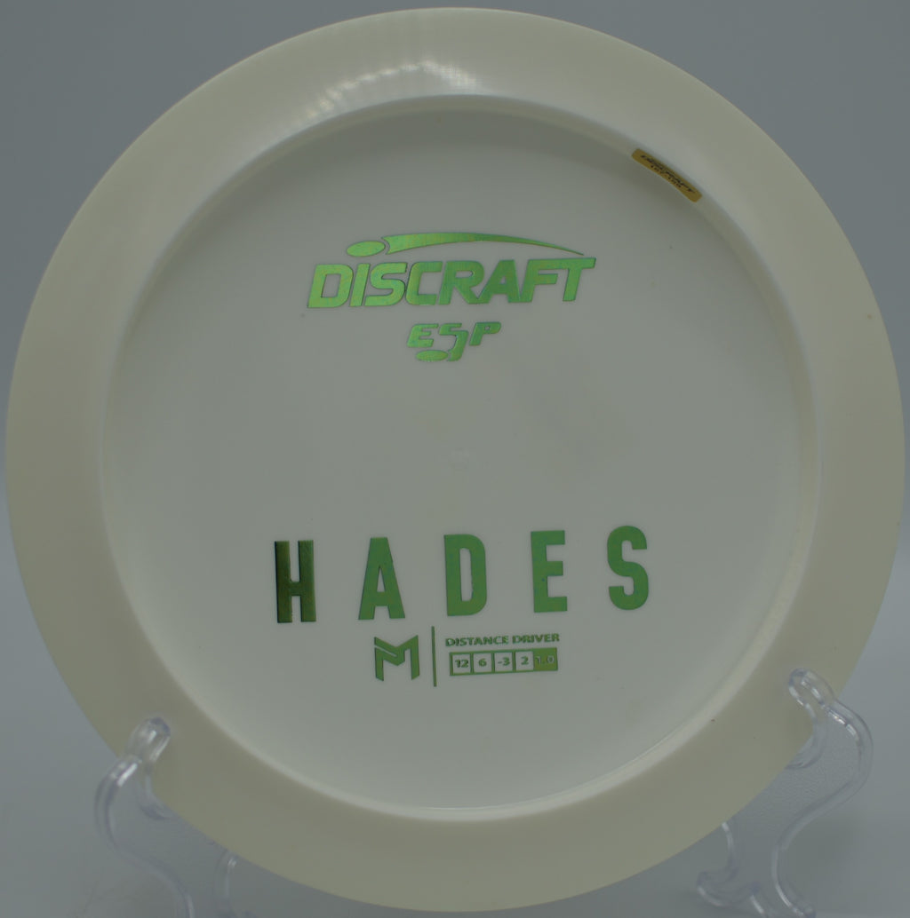 McBeth ESP Hades flying high above scenic elevation at Lone Pine State Park Disc Golf Course in Kalispell, Montana.