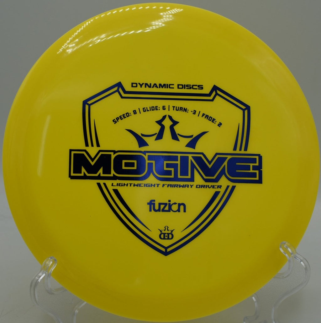 Dynamic Discs Fuzion Motive beginner driver delivering smooth turn at Hornets Nest Park Disc Golf Course North Carolina