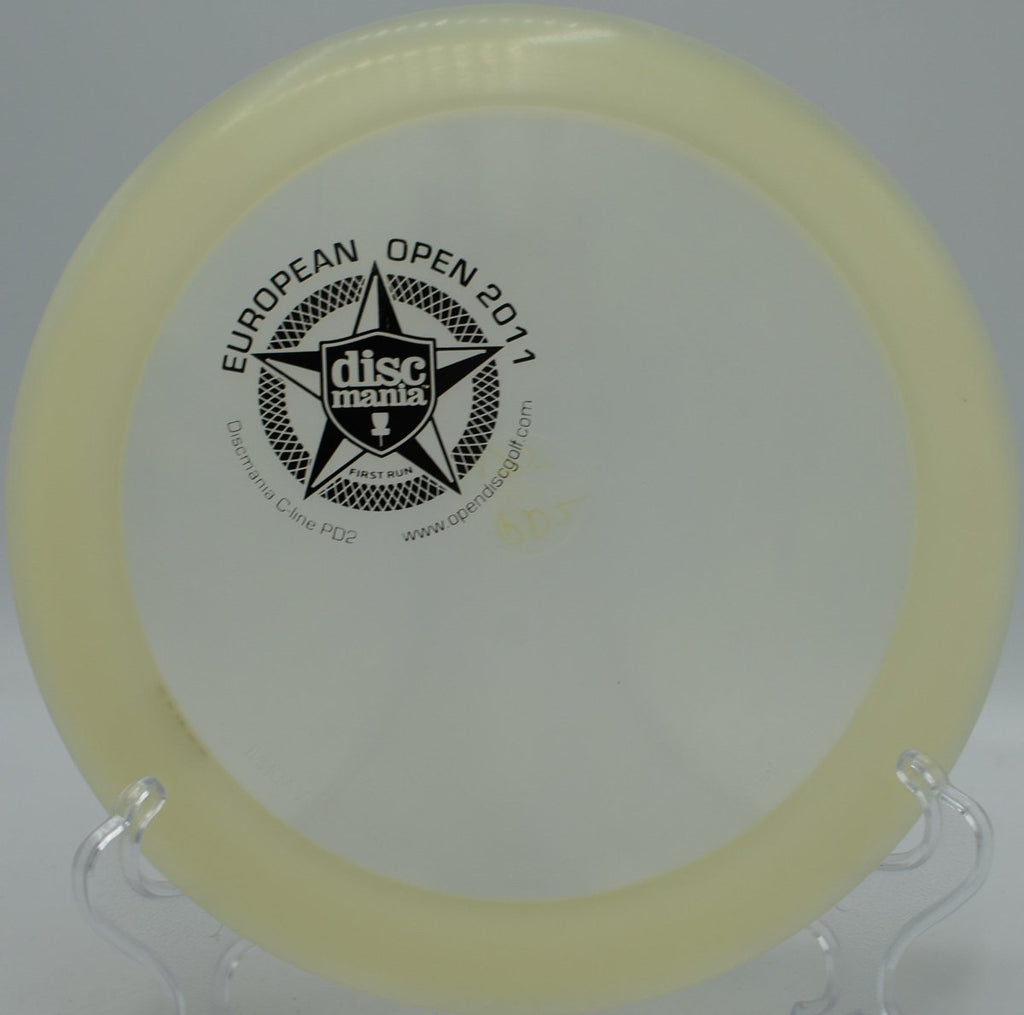 Innova-made C-Line PD2 power forehand flex shot with aggressive fade at Milo McIver State Park in Estacada, Oregon