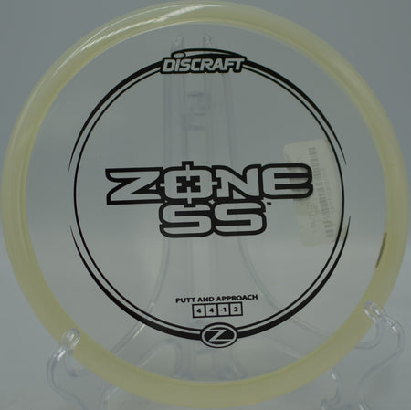 Z Zone SS floated gently toward the basket at Pier Park Disc Golf Course in Portland, Oregon.