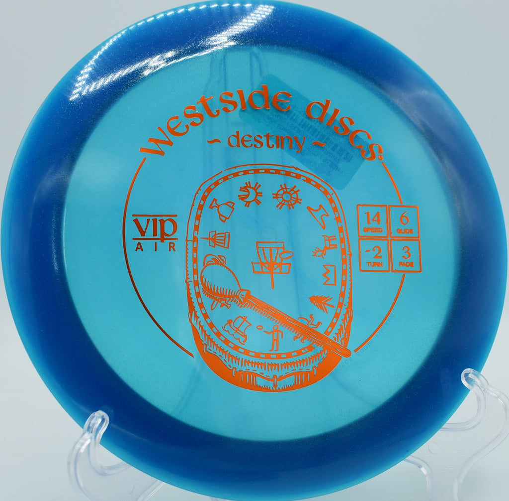 VIP Air Destiny driver launched on a tailwind bomb at Maple Hill Disc Golf Course in Leicester, Massachusetts, offering effortless glide and turn for lower arm speeds.

