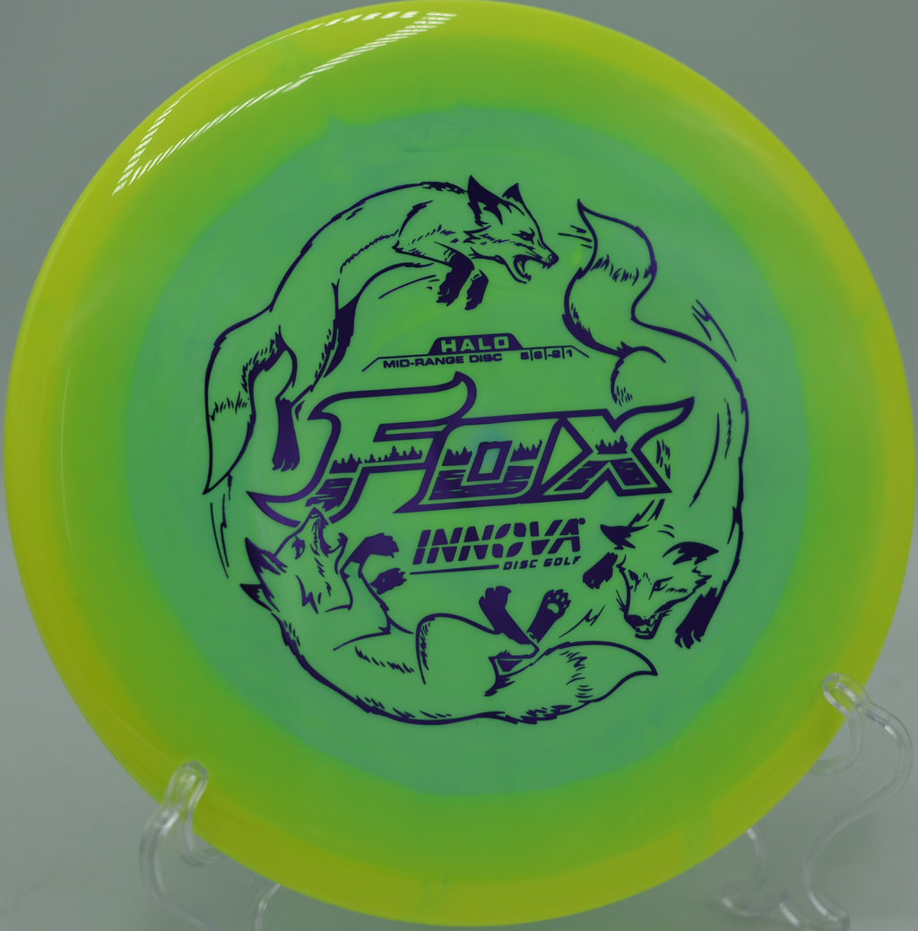 High-glide Halo Star Fox carving technical lines through tight trees at Harmon Hills Disc Golf Course in Fall Branch, Tennessee.